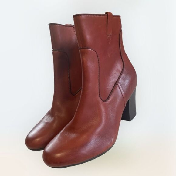 Clarks Women's Stroll Vine Ankle Boots Rust 10 - Picture 1 of 8